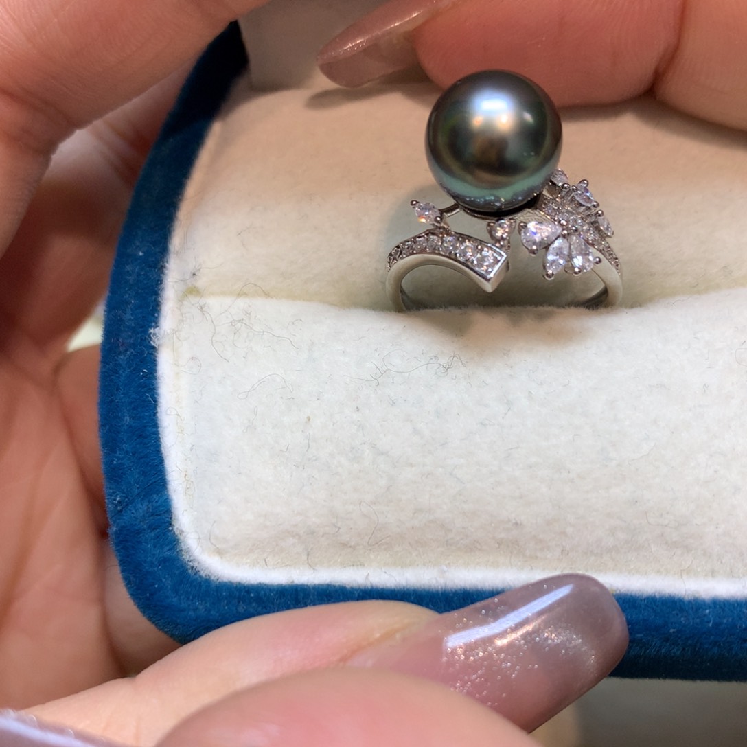 海水珍珠戒指银S925镶嵌