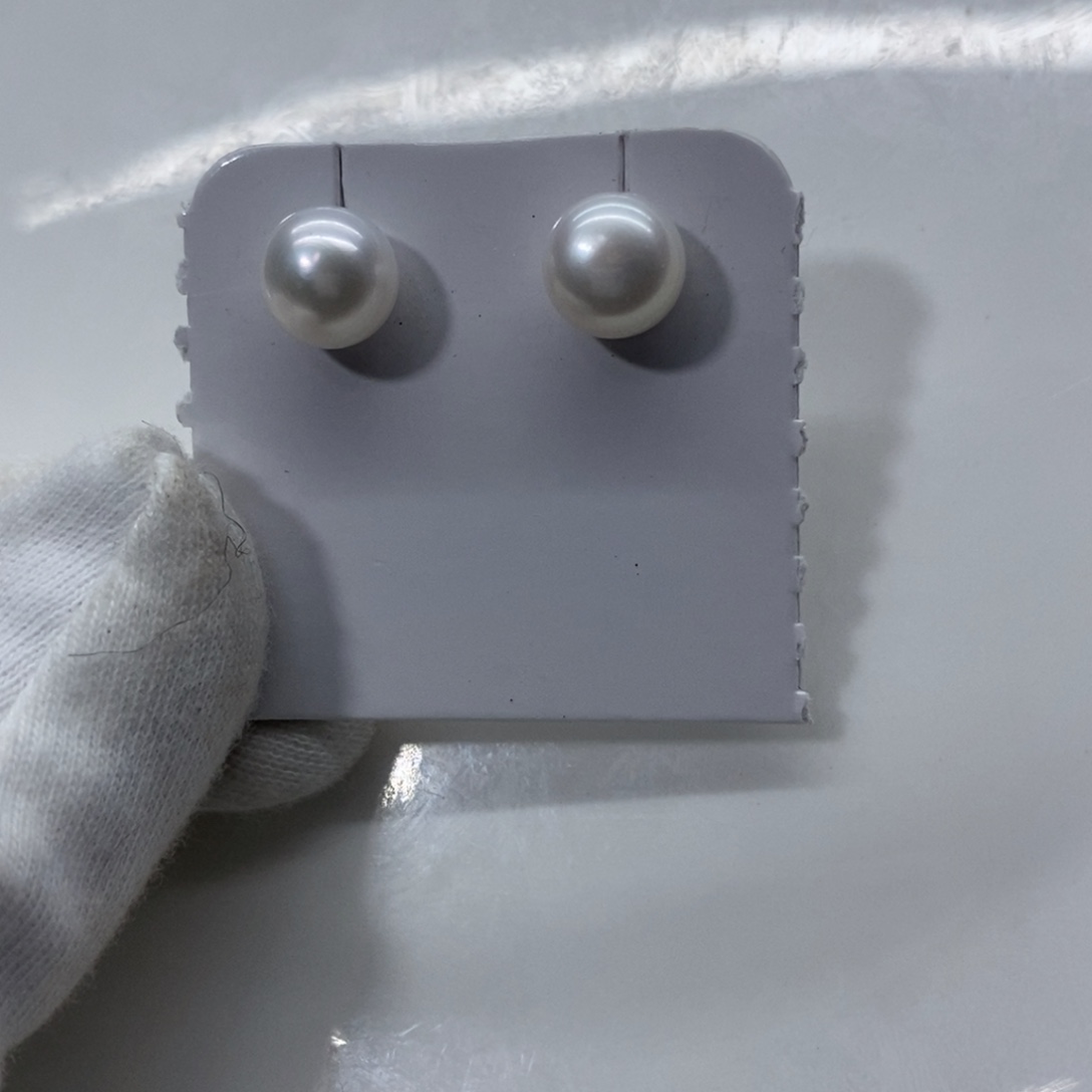 淡水珍珠耳饰银S925镶嵌