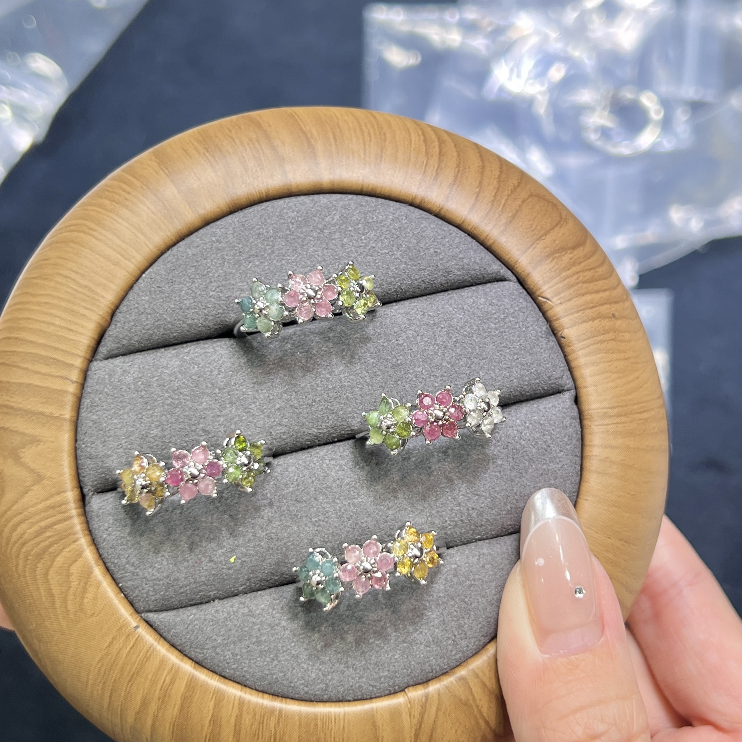 【红旭明玉】天然碧玺戒指 时尚百搭 多样性发一件