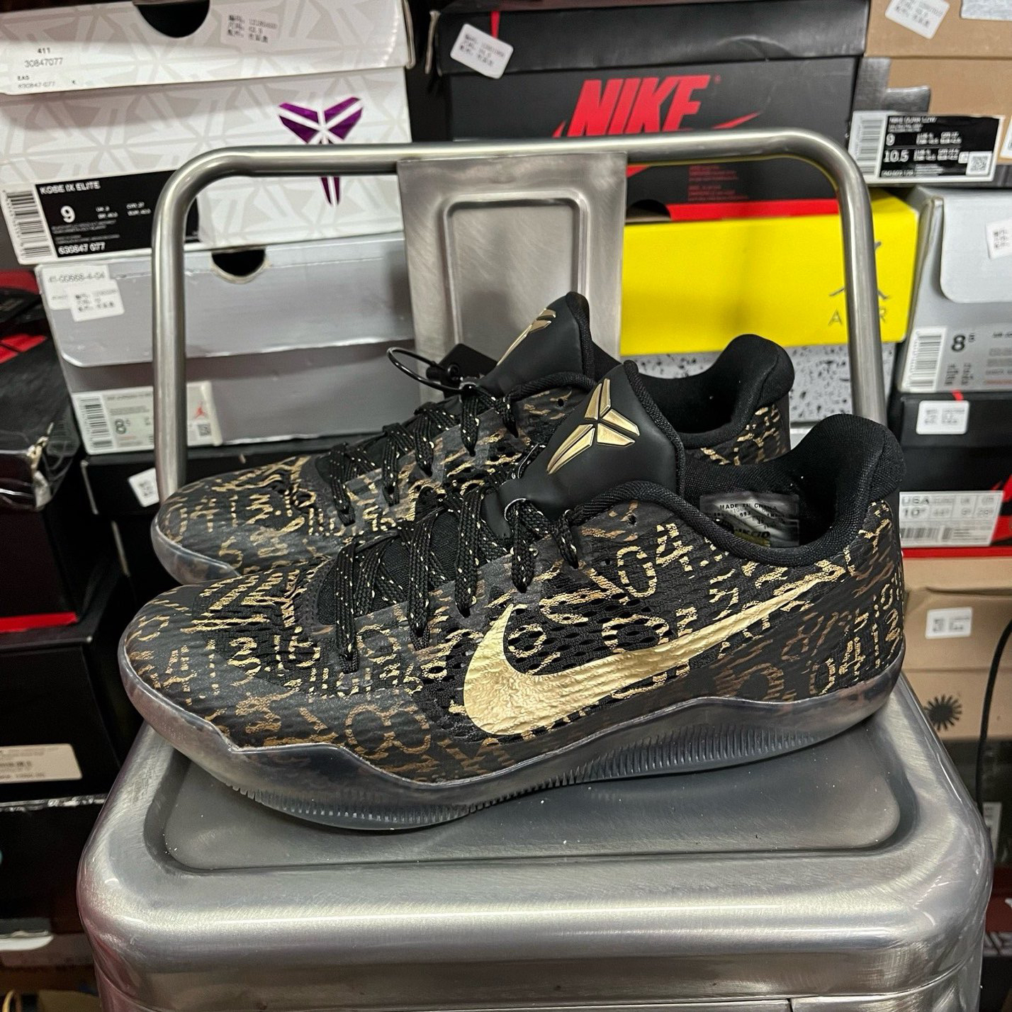 95新 MM6 42码 无原盒 kobe11 科比11 id 曼巴日 黑金 14131619 