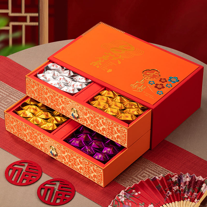 八大茗茶大红袍金骏眉小种红茶茉莉花茶铁观音碧螺春年货节礼盒装