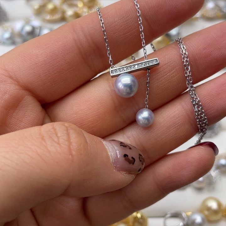 海水珍珠项链银S925镶嵌