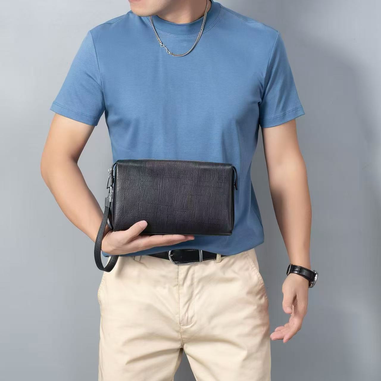 男士手包手机包肩包休闲商务手拿包高奢男款潮流