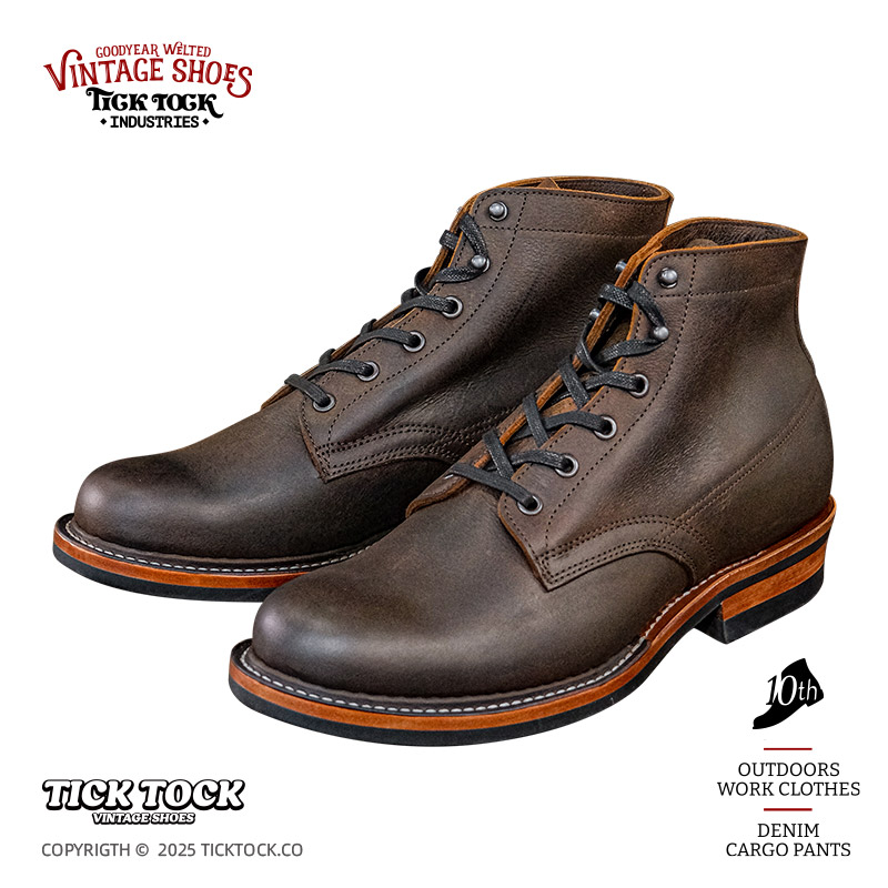 TickTockTickTock Cfs waxy KuduSd55手工固特异工装靴曲根男士