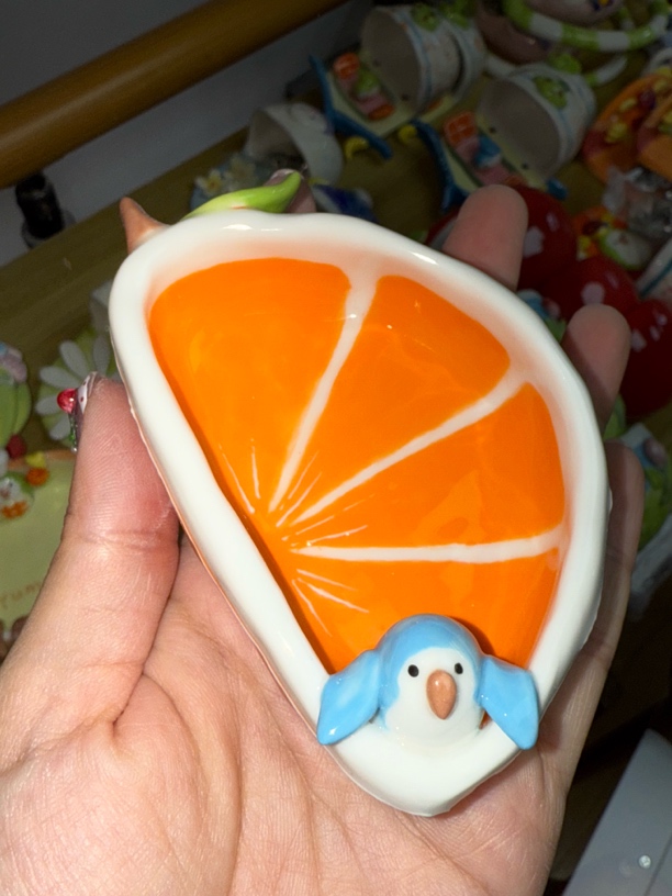 橘子半圆碗蓝和尚
