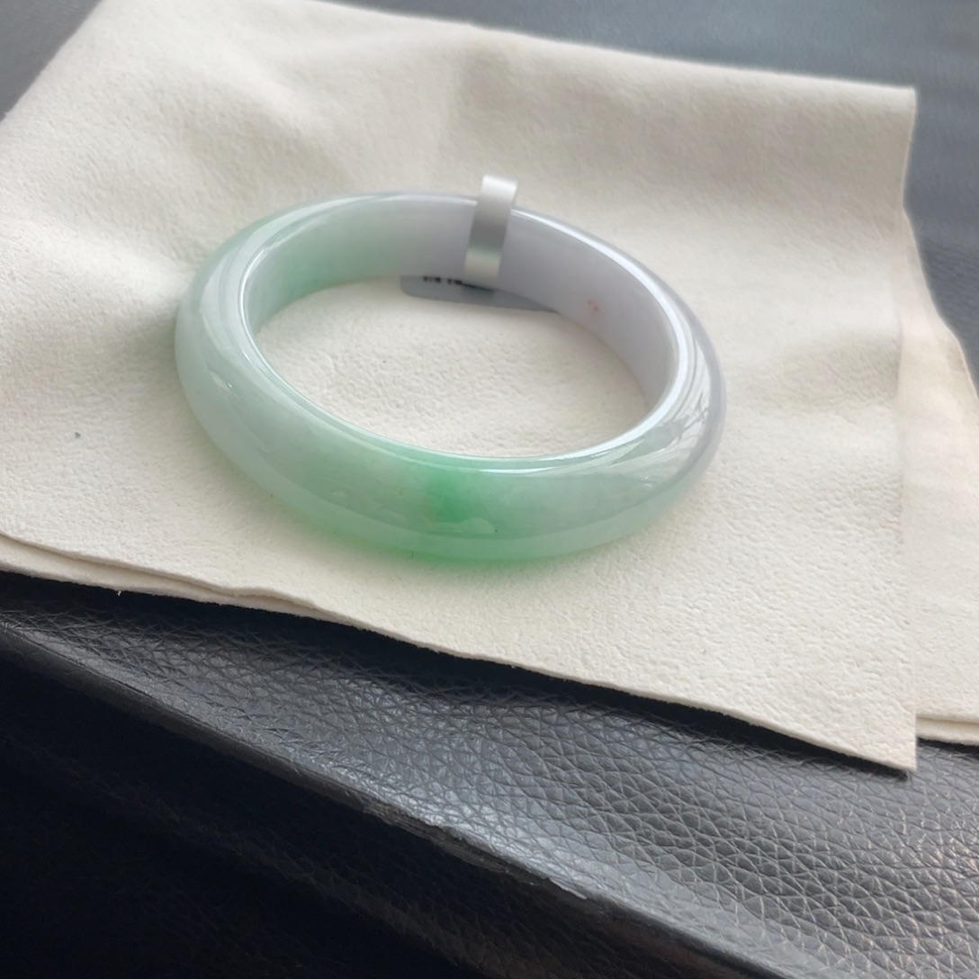 翡翠未镶嵌手镯纹55正圈