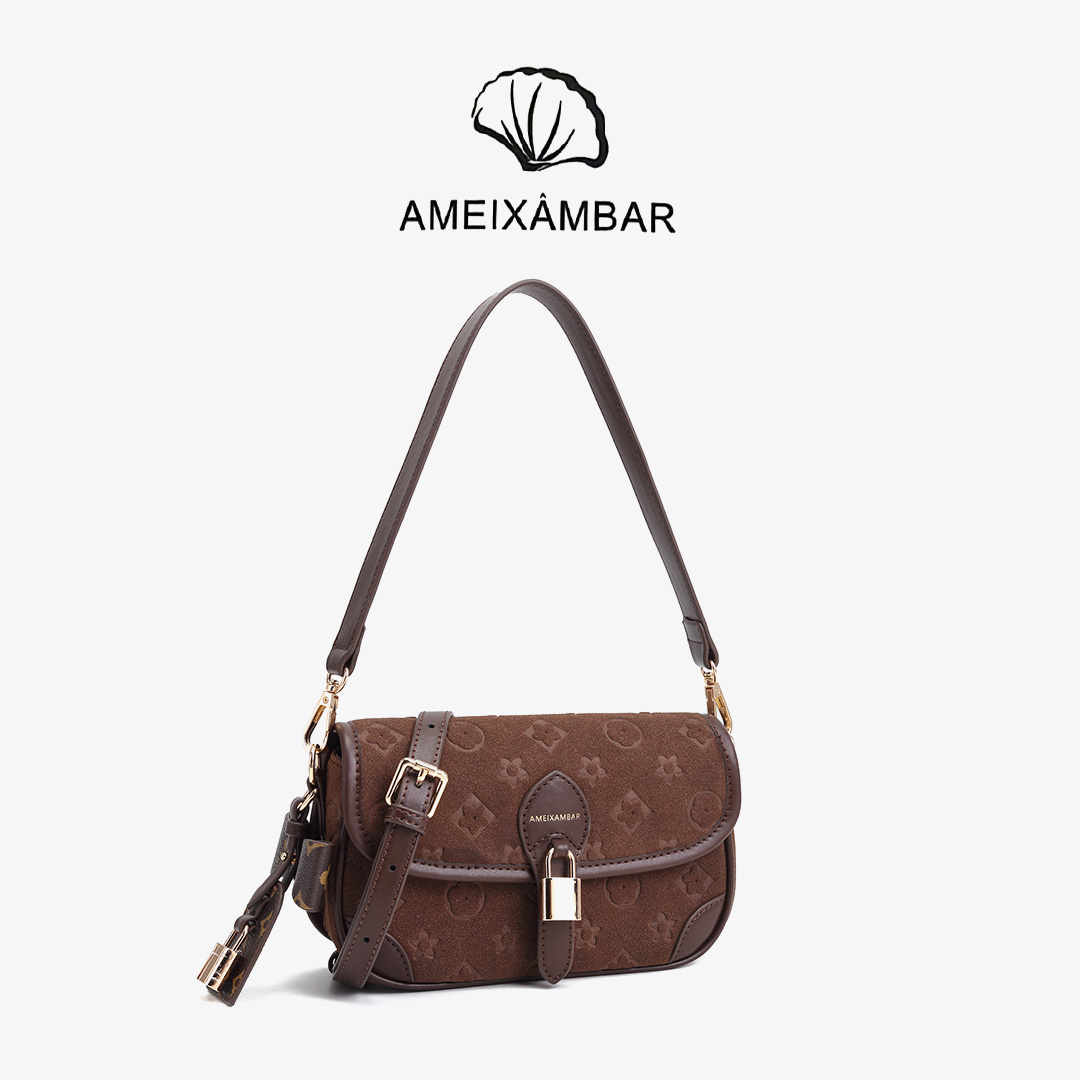 爱美巴新款时尚百搭复古印花单肩斜挎包A250935