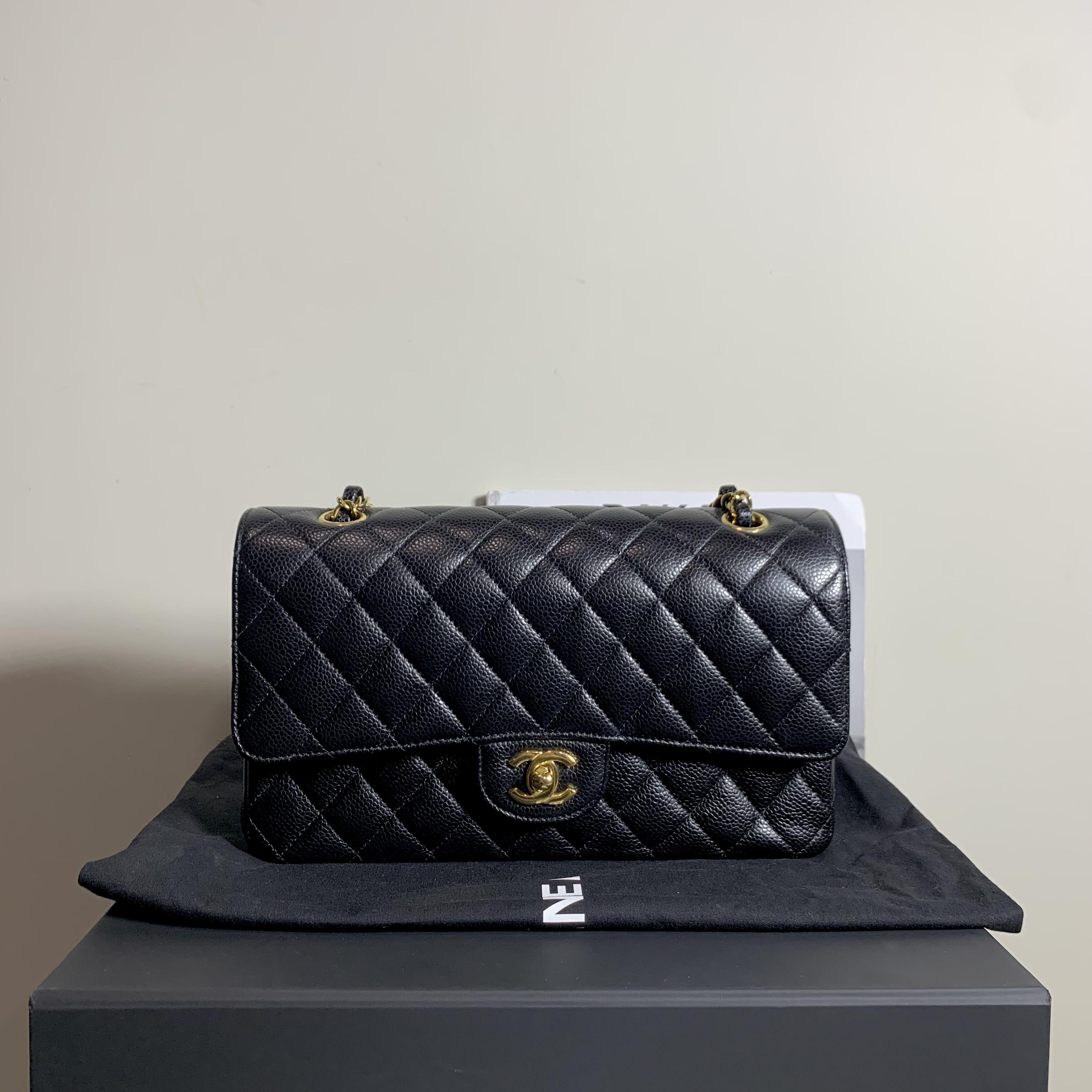 99新 Chanel/香奈儿 壹臻/黑金荔枝cf中号包 23芯片 62626378