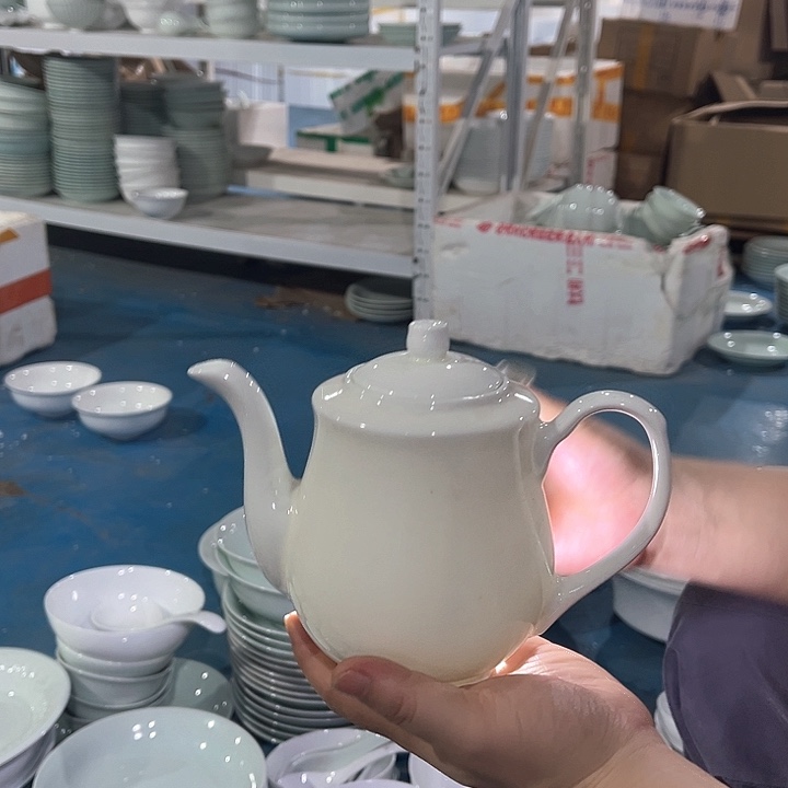 瓷片白瓷茶壶一个，微瑕包邮
