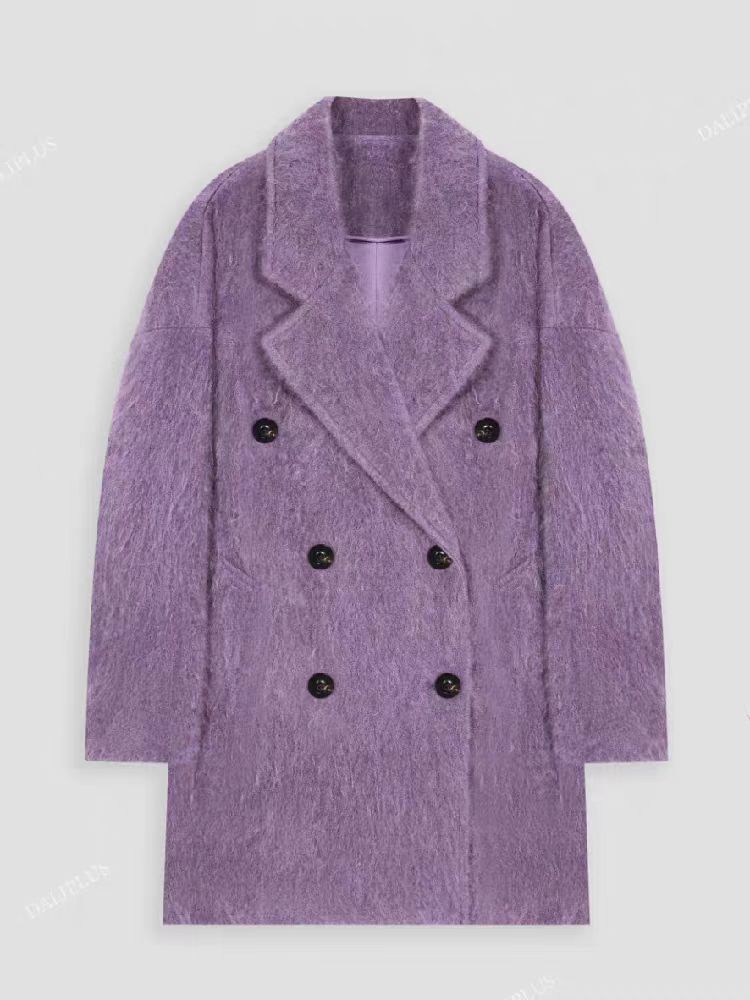 鼎奢软黄金100山羊拉绒气质宽松小个子短款大衣YRL802