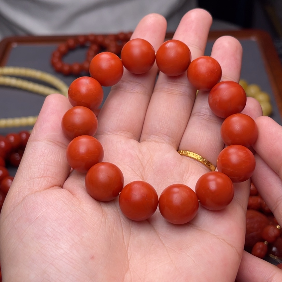 南红玛瑙配饰尺寸15毫米未镶嵌