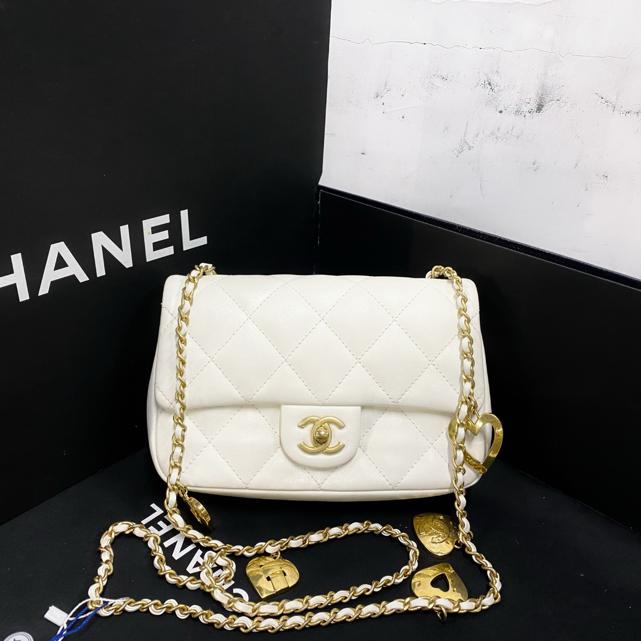 99新 Chanel/香奈儿 香奈儿白金徽章款大Mini芯片 /TT/78335/