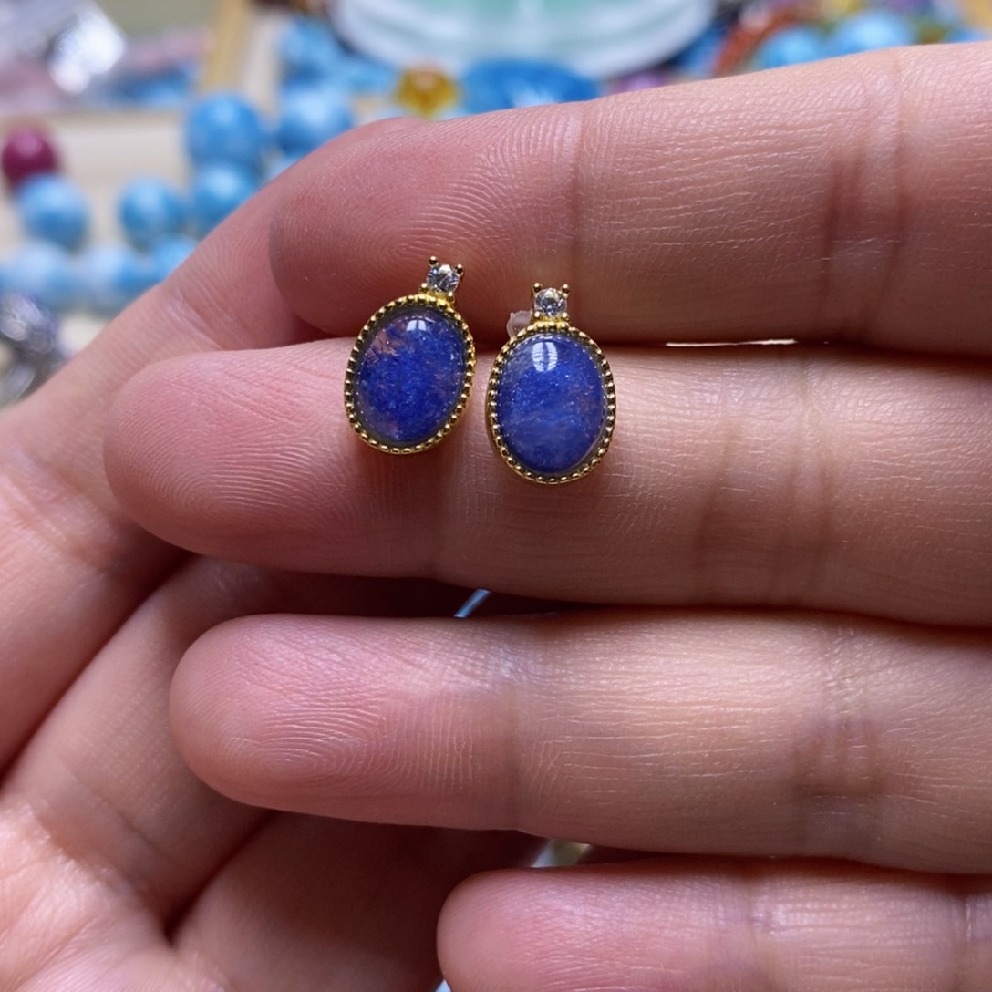 银S925镶嵌针钠钙石（海纹石）颈饰如**初