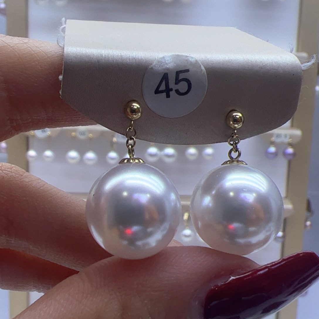 淡水珍珠耳饰18K金镶嵌