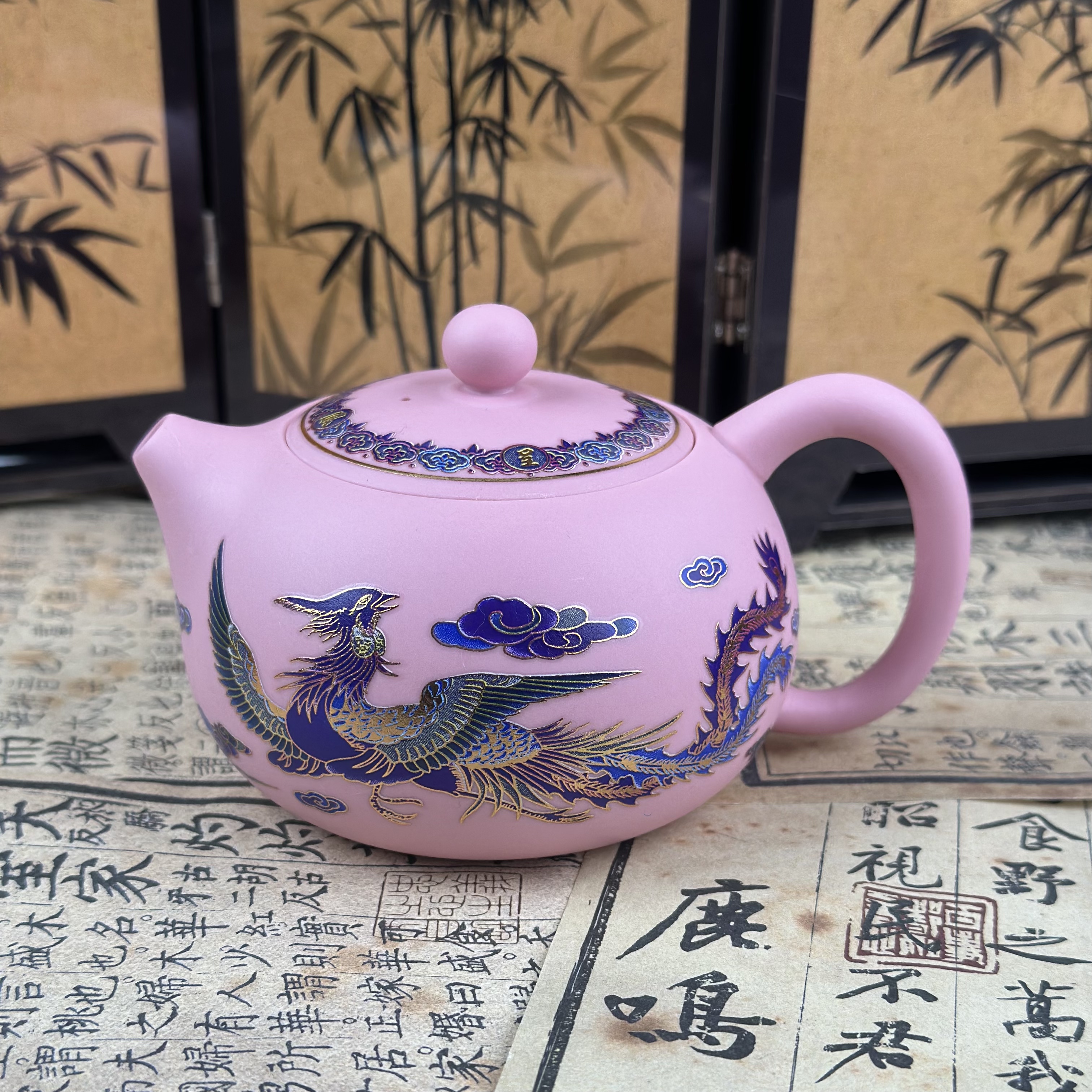 粉泥紫砂龙凤呈祥@zh1225