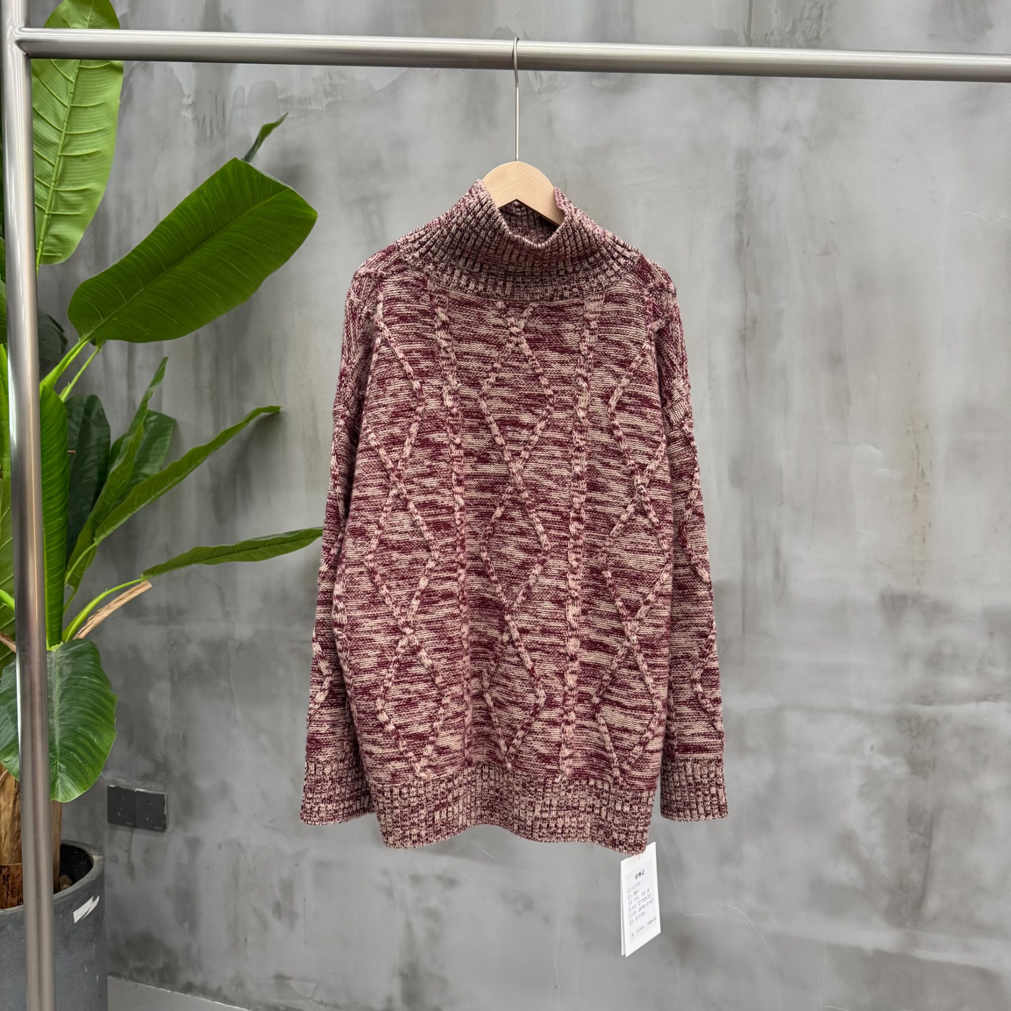 圆领领针织衫休闲女士百搭毛衫时尚秋宽松冬毛衣女8996-1