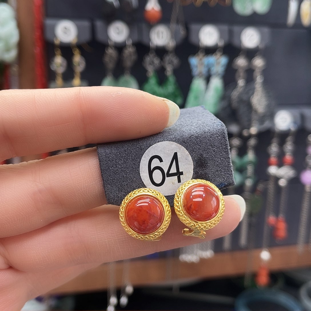 南红玛瑙耳饰银S925镶嵌墨***浅493ghbhhhh