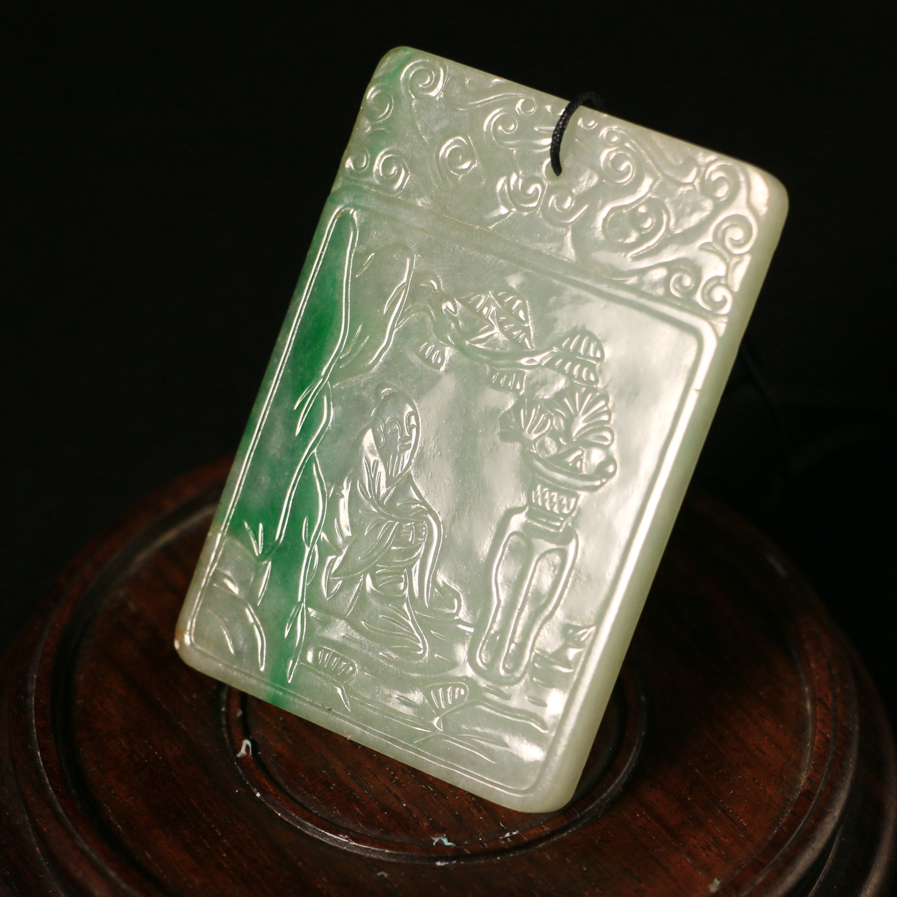 16F155清 翡翠人物故事牌