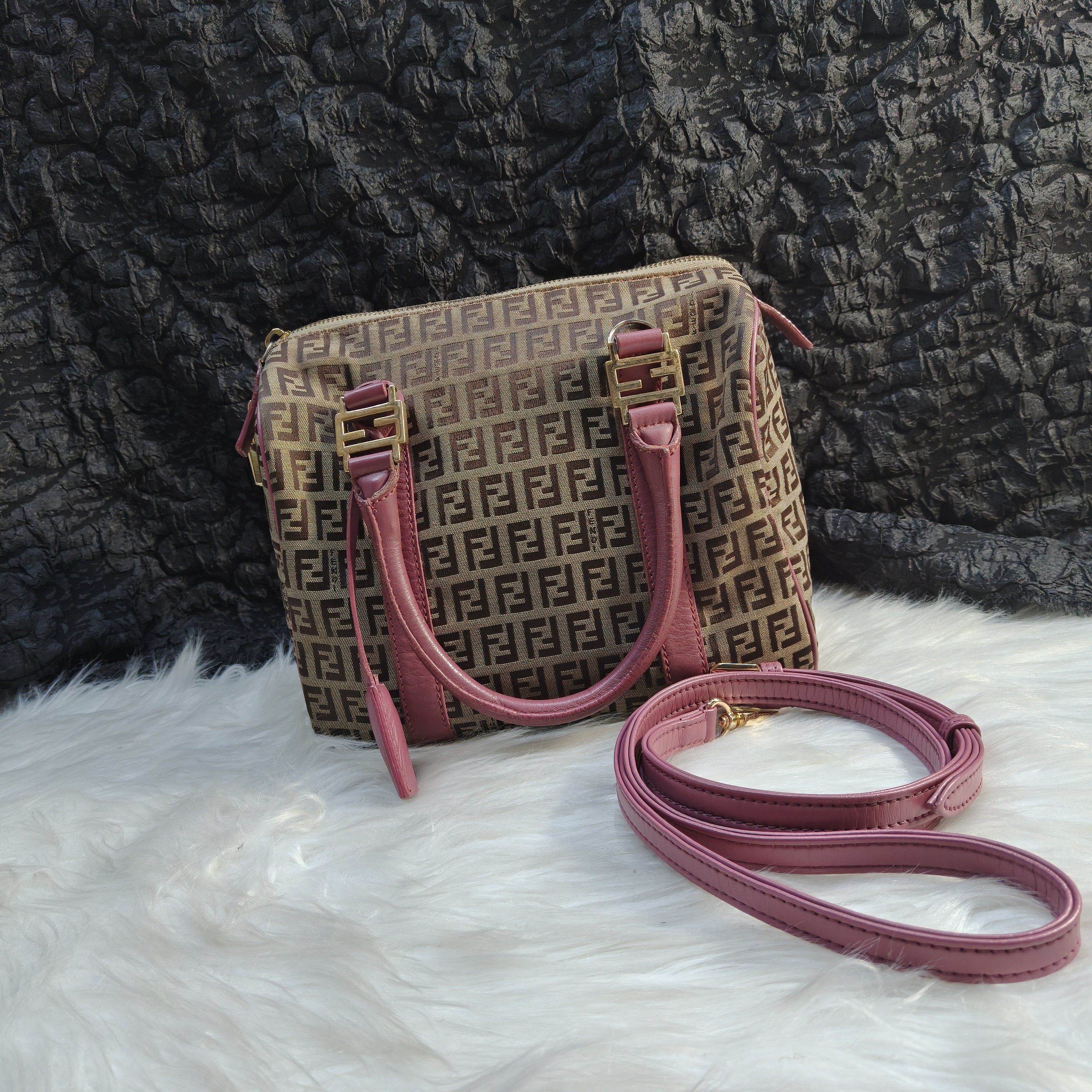 95新 GUCCI/古驰 大喜/古驰红灰色中号单肩包