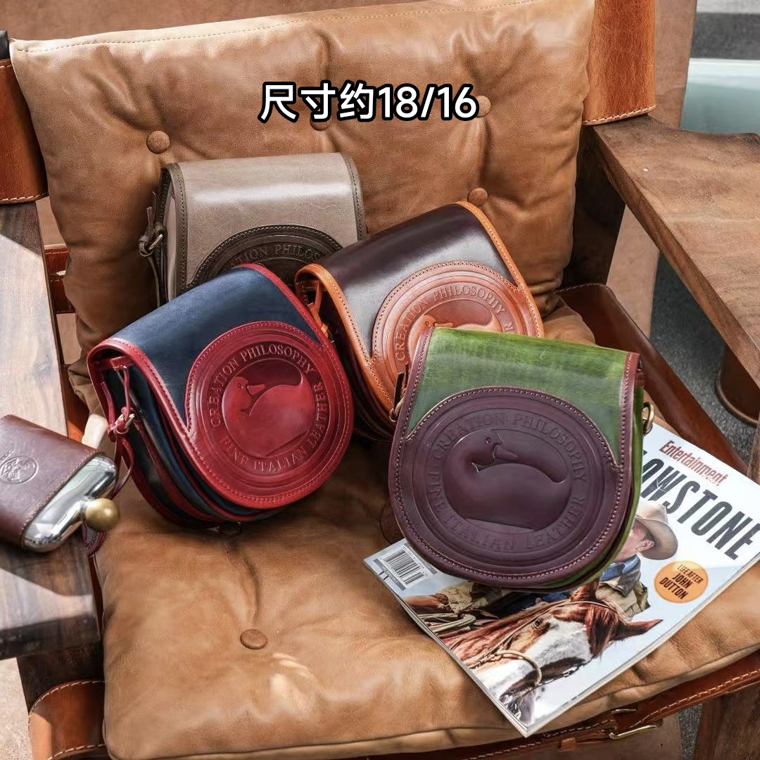 制道手工女士单肩斜挎包复古时尚经典可爱鸭子包美式质感高级马鞍