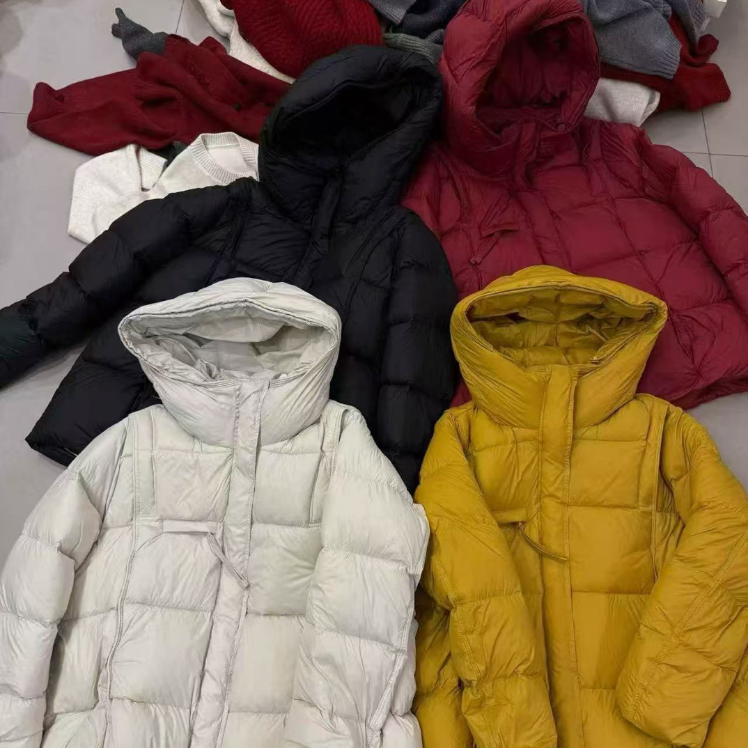 冬季新款小众时尚泡芙连帽中长款白鸭绒保暖百搭羽绒服