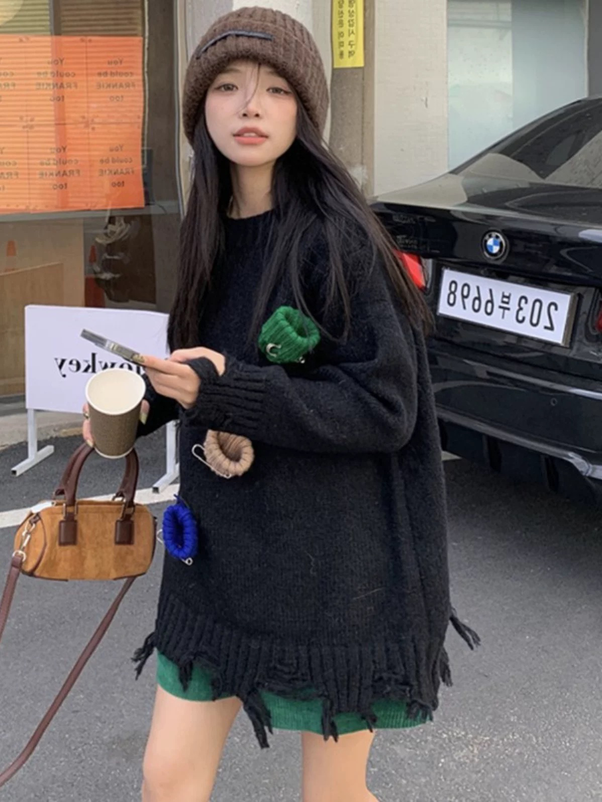 女韩版宽松型秋冬季ins打底高领毛针织衫上衣套头宽松加厚