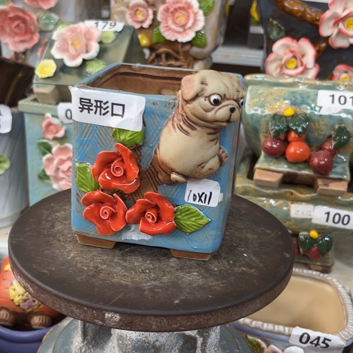 紫砂花盆粗陶材质多肉花盆