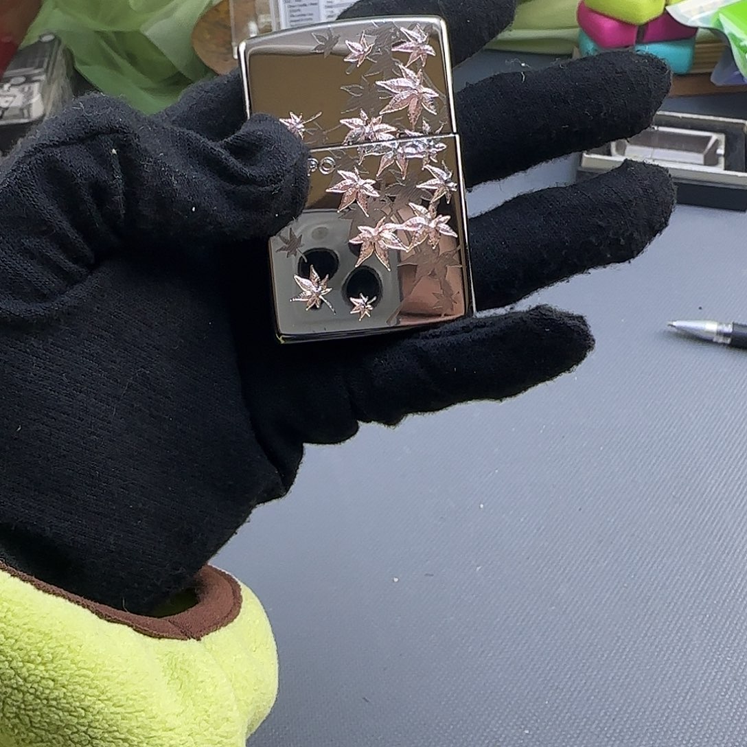 黑冰双色枫叶煤油打火机