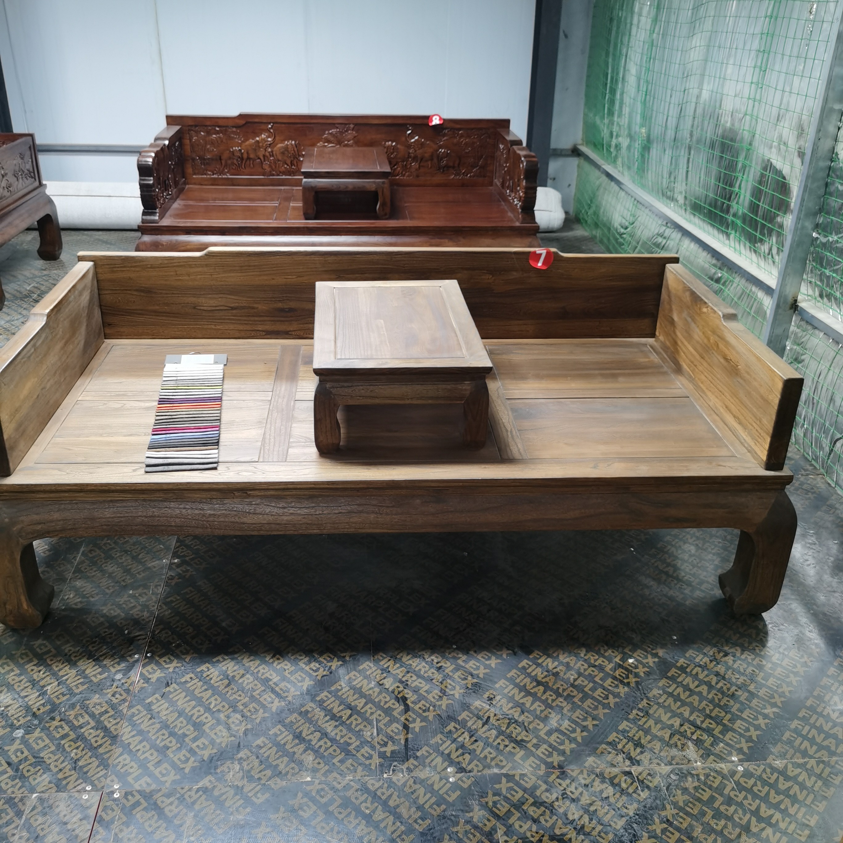 23号直播间木蜡油5厘米厚素面罗汉床