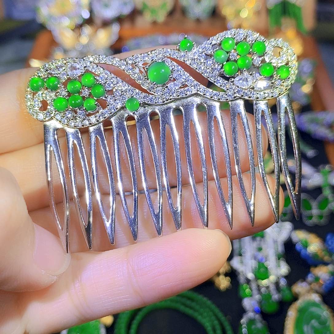 吊坠(不含链)银S925镶嵌翡翠