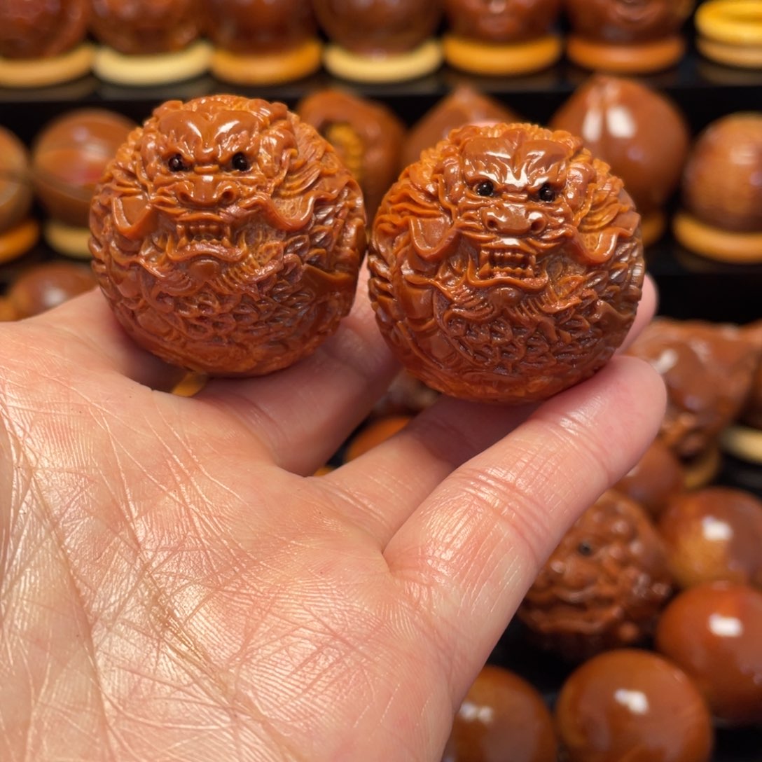 橄榄核手串/手链龙一对