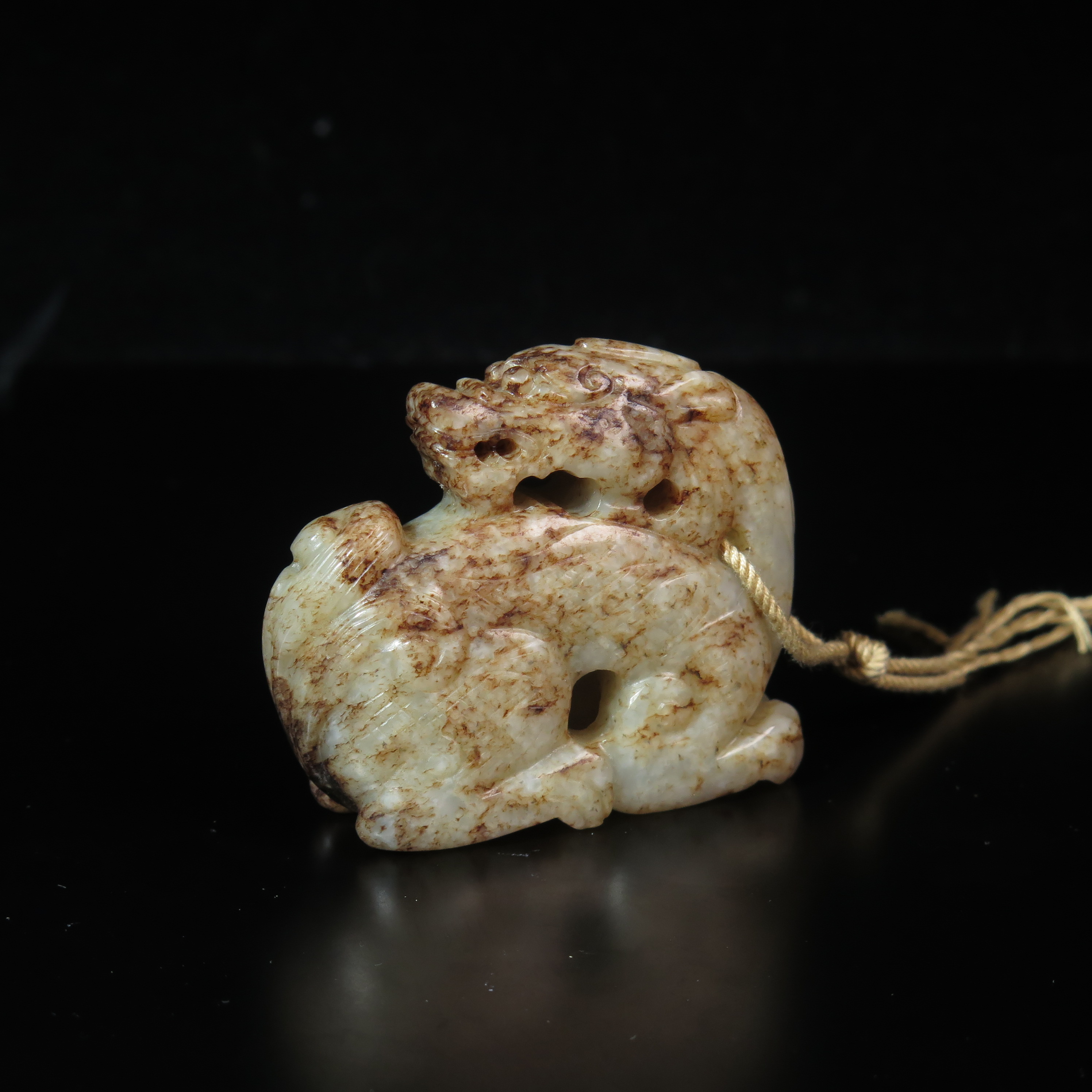 清代玉瑞兽/MZ023497/和田玉/民族文物