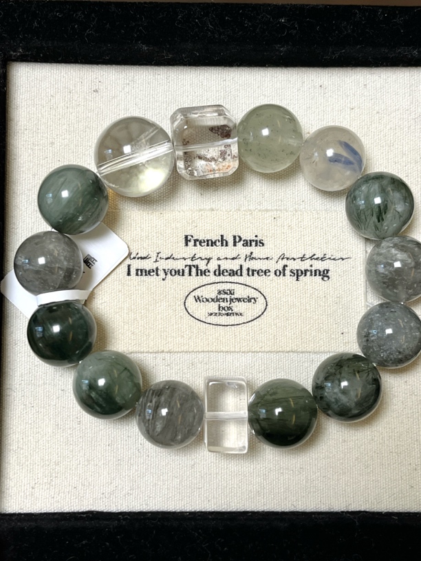 绿兔毛 灰千层幽灵 14mm 手围16