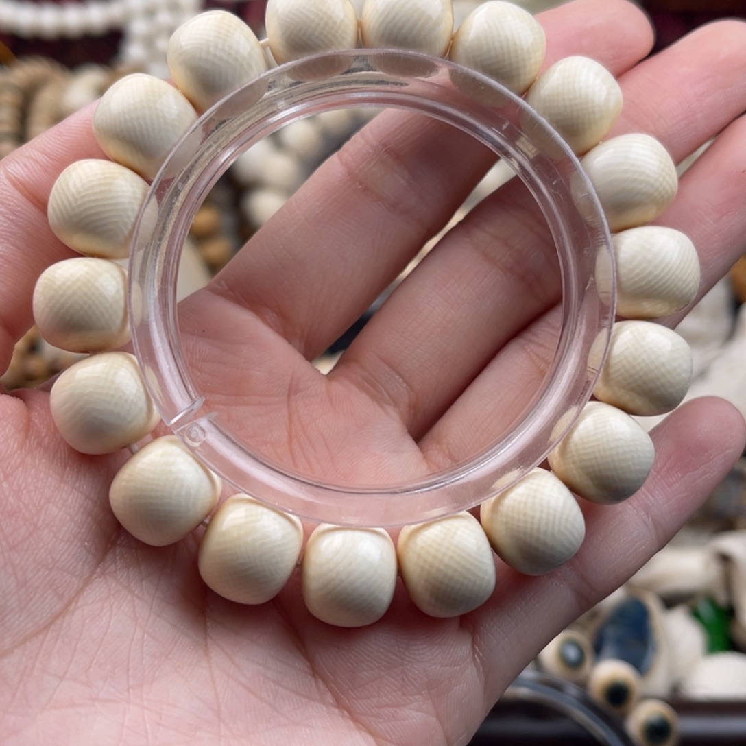 用***1猛犸象牙手串/手链/手镯冰料11✖️12横纹