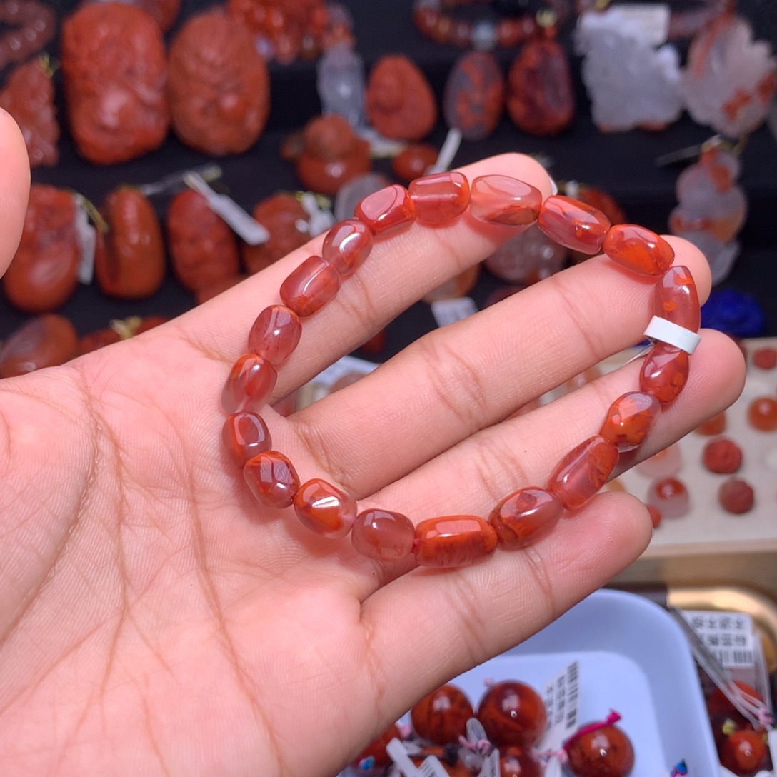 南红玛瑙未镶嵌珠宝半成品随行手串