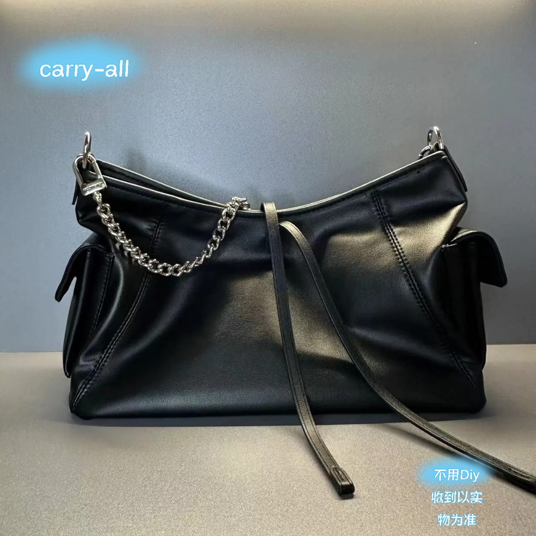 【DIDA】轻奢豪华时尚潮流百搭真皮女士手提包黑色菱格手提包简约