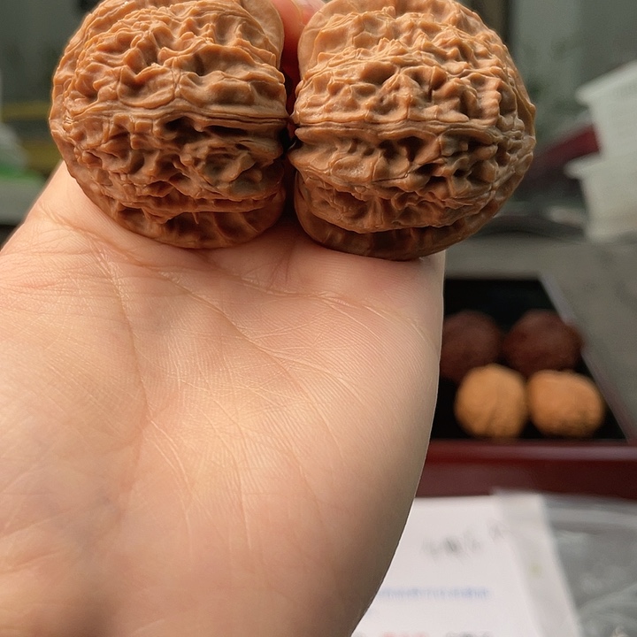 文玩核桃把件墨**晖全品三角白41