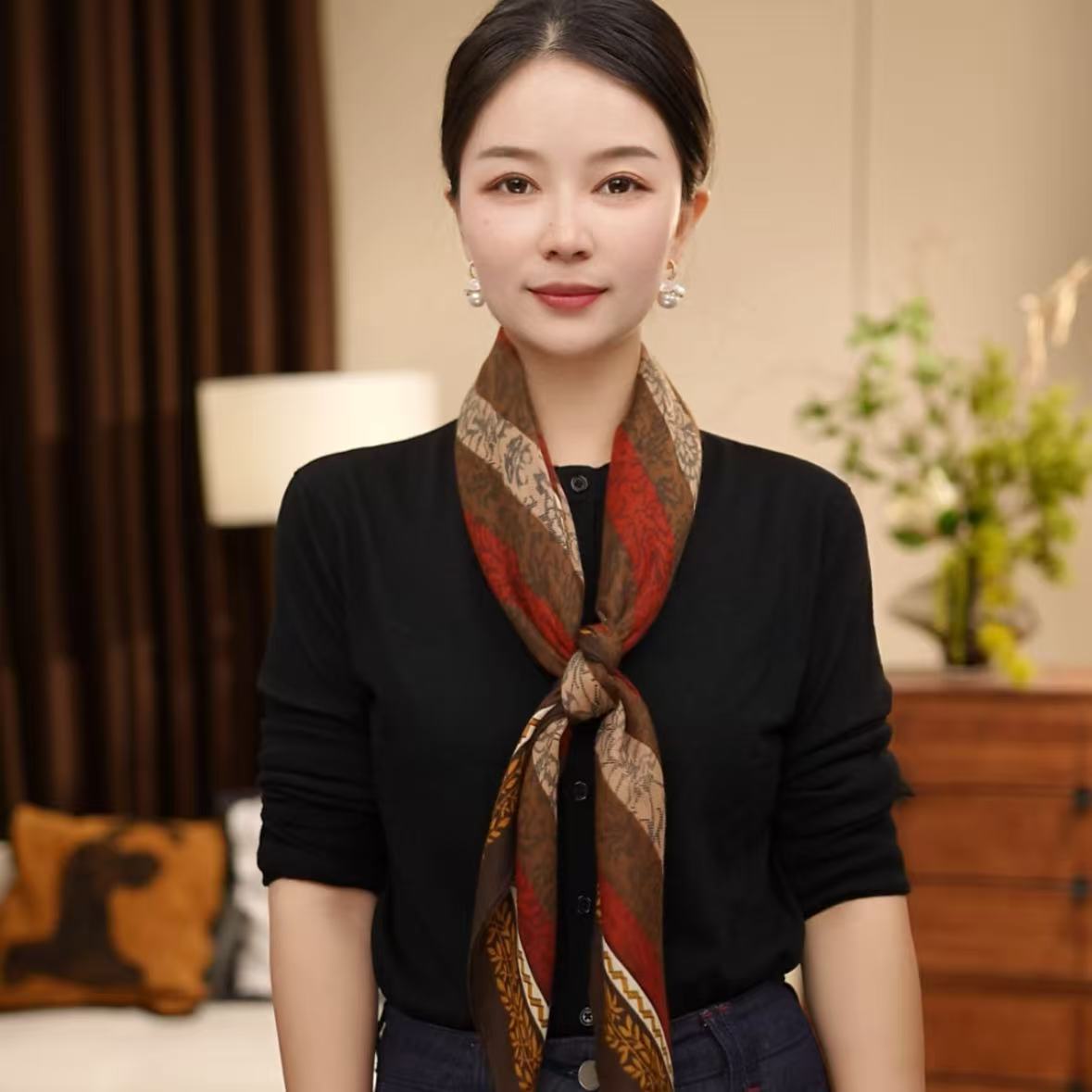 C30【邂逅】90*90丝毛双面异色优雅丝毛温暖国风高端丝巾