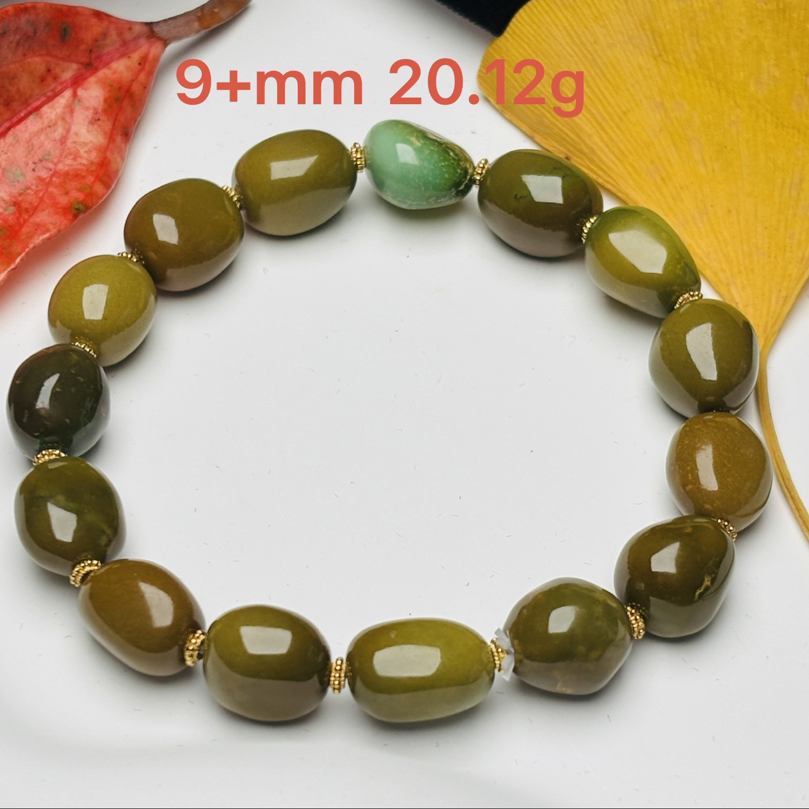 湖北十堰原矿绿松石手串随形糖豆特色巧克力色系单圈轻奢时尚百搭