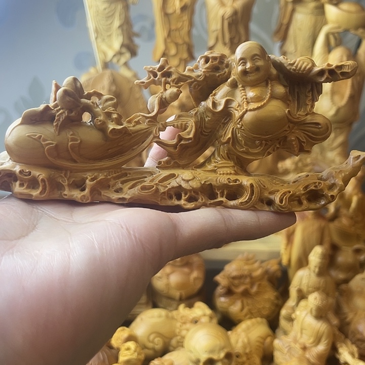 柏木（崖柏）崖柏拉布袋弥勒长14公分