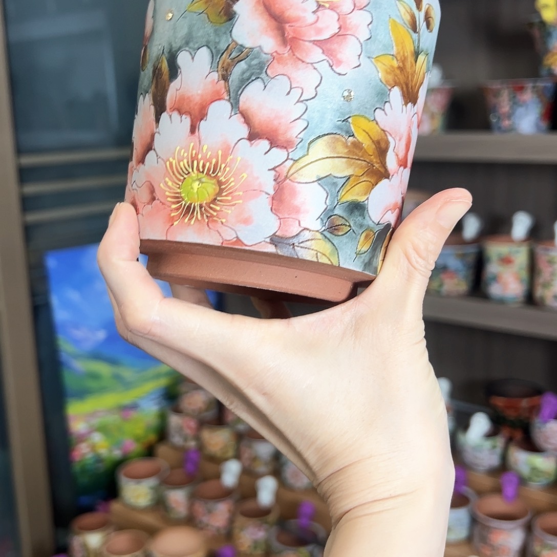 漂***妈手绘陶瓷花盆美盆