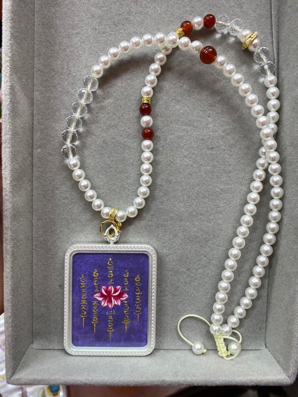 唐卡之家 纯手绘紫色荷花五条