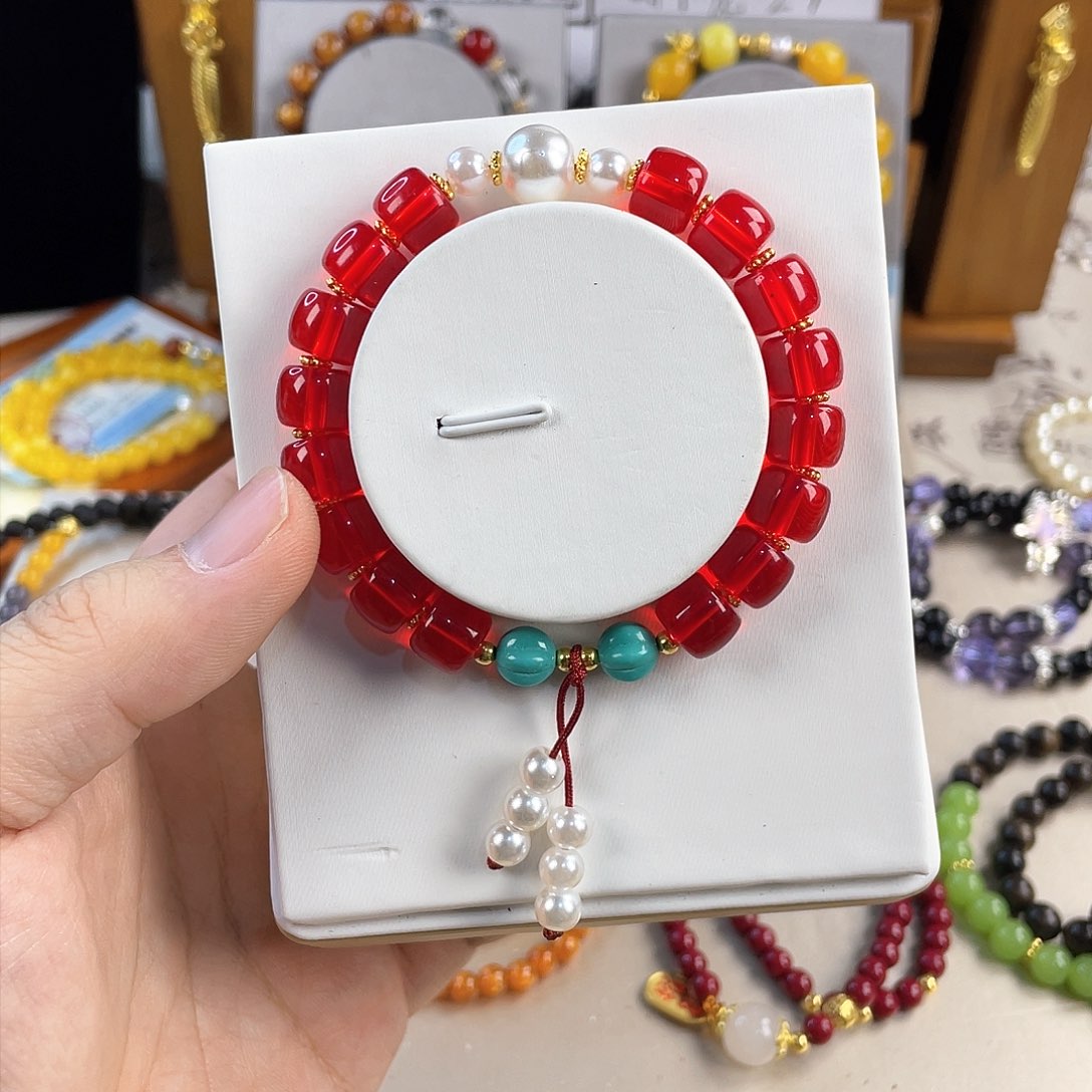 南红玛瑙手饰银S925镀金镶嵌