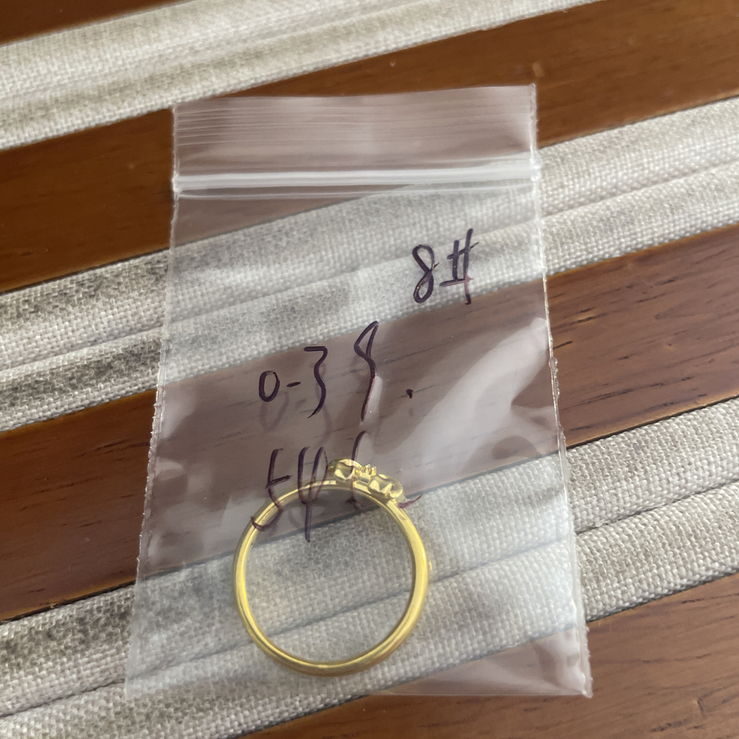 克重0.39 8号 在逃6D戒指 足金999