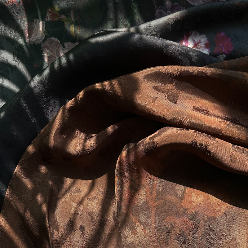 香云纱 莨纱花萝提花面料一经裁剪不支持退换