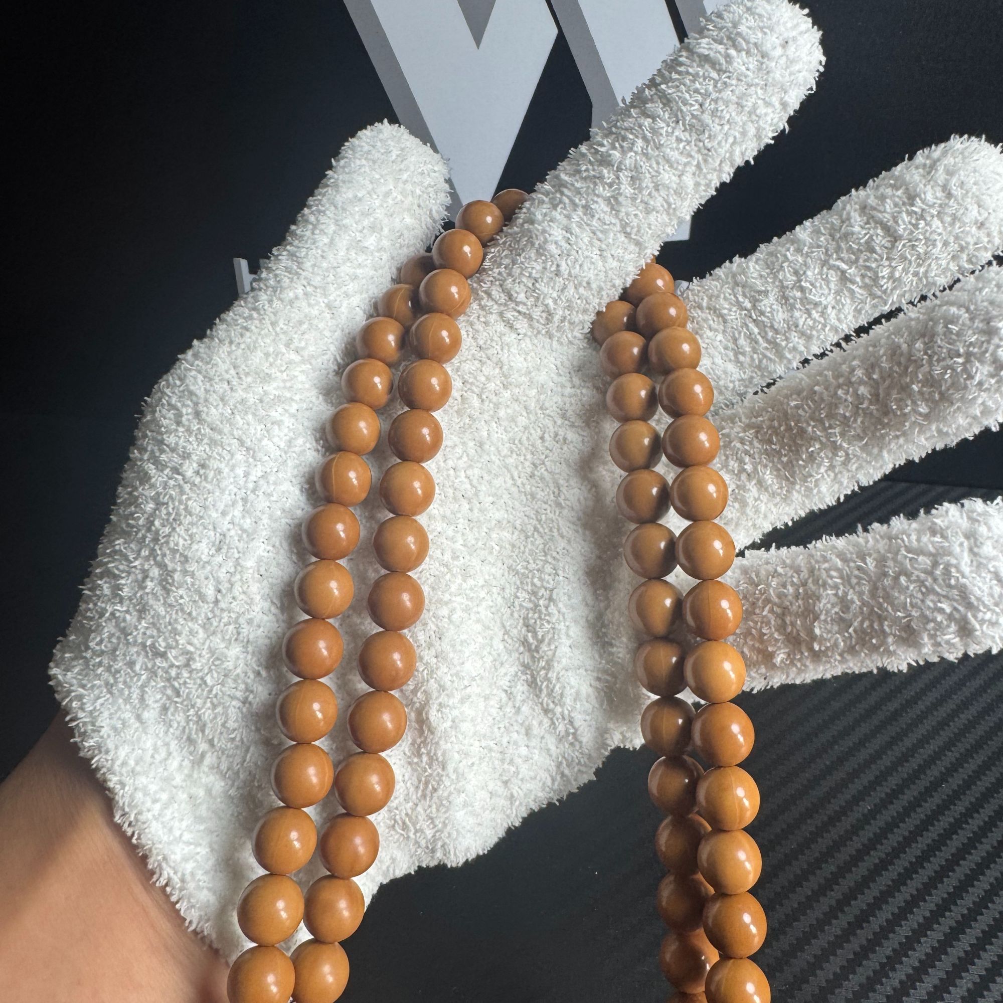 文源 圆珠108脖挂猴头核桃小馒头全品无暇原皮原色文玩手串