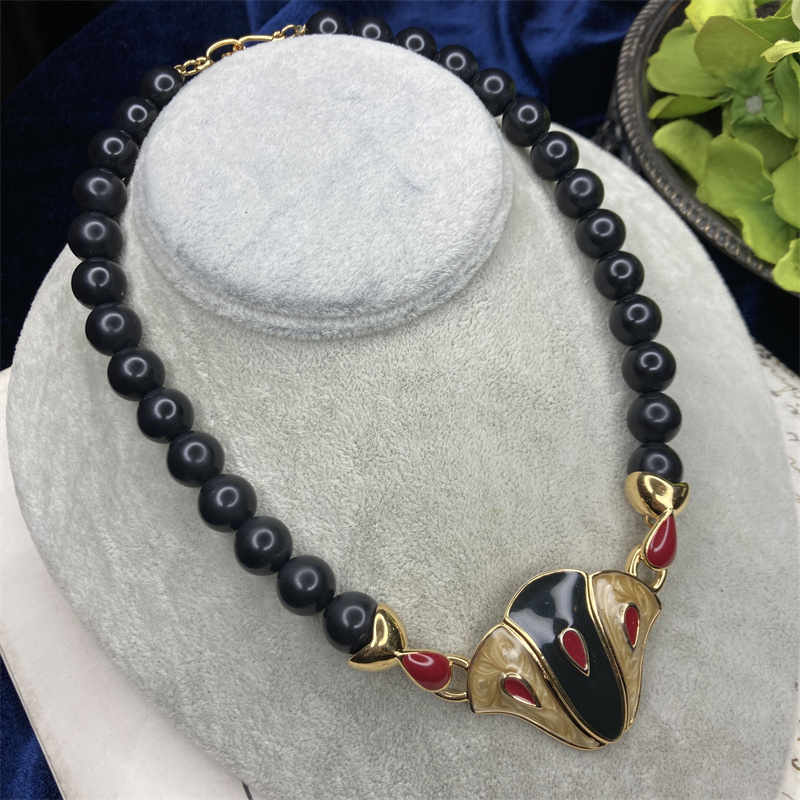 合金项链 Monet图册款珐琅珠珠项链1-2【2071119-007】