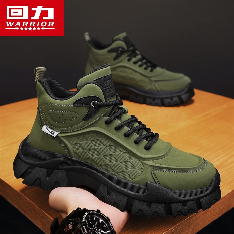 回力男鞋马丁靴冬季2025新款运动户外登山高帮厚底防滑工装英伦风