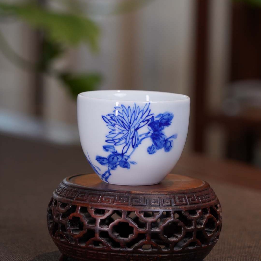 瑞和 手绘青花梅兰竹菊 趣珠单杯（容量约45ml）