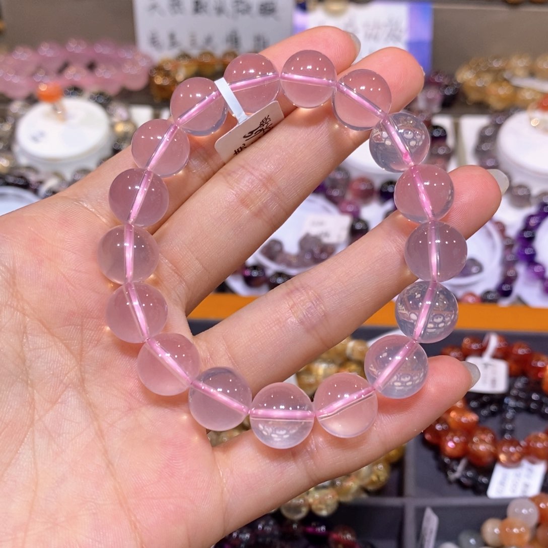 水晶手链未镶嵌粉水晶11m